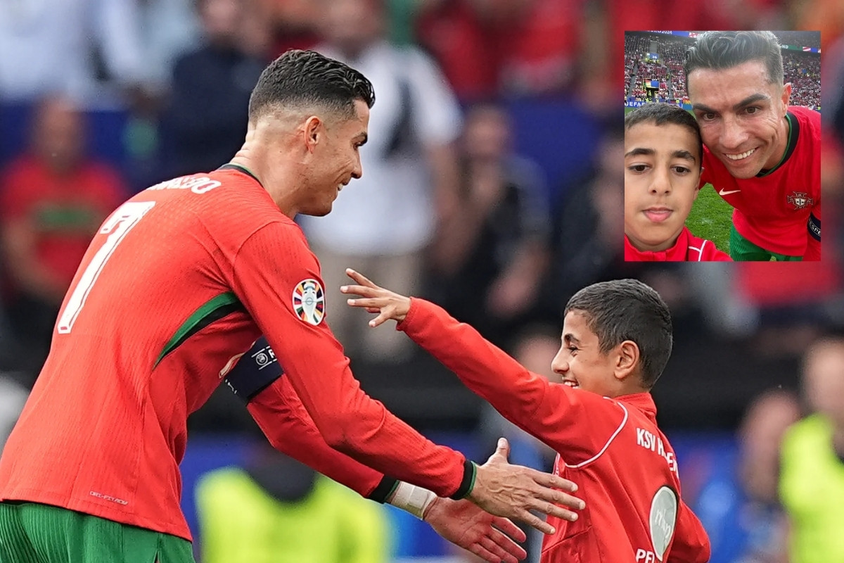 Sahaya atlayıp Ronaldo ile selfie çeken çocuk Türk çıktı
